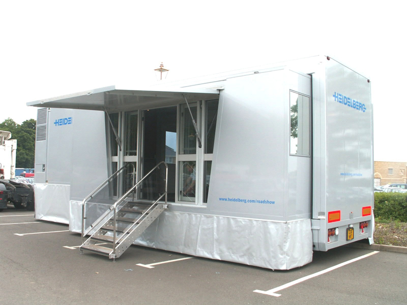 Podded mobile marketing trailers for Heidelberg