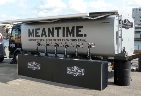 Custom built trucks mobile bar for Meantime Brewing Company